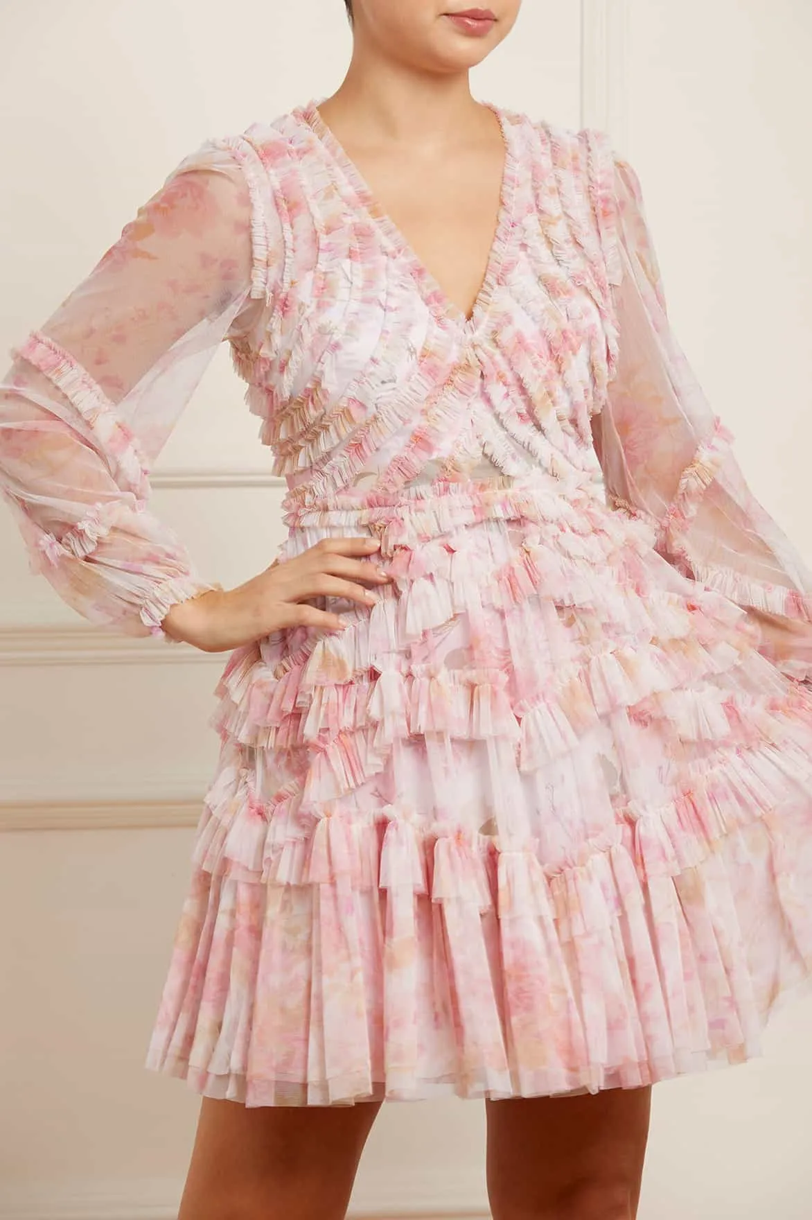 Rose Bluebell Ruffle Mini Dress sold by Needle & Thread product image thumbnail 2