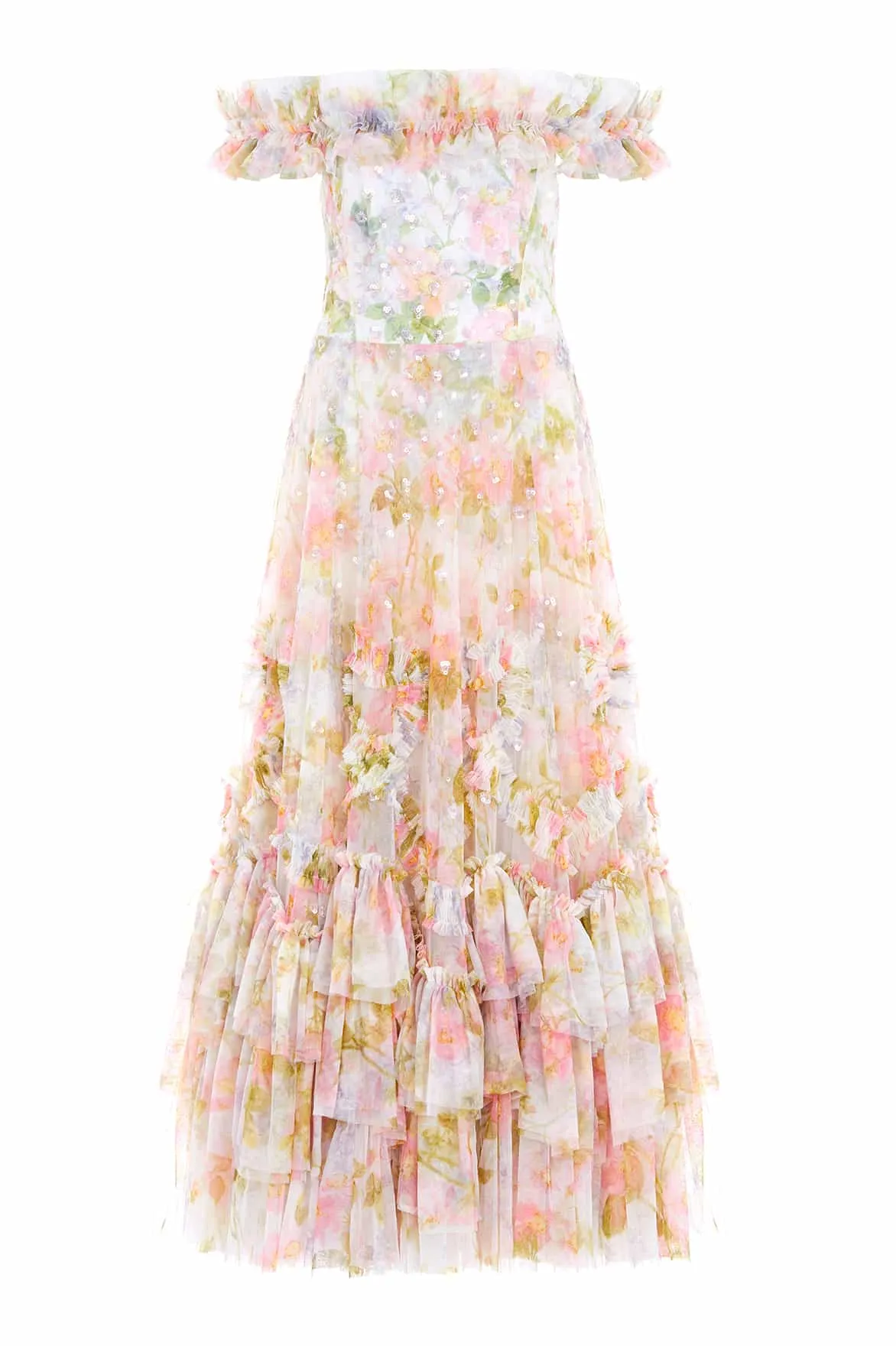 Immortal Rose Off-Shoulder Ankle Gown sold by Needle & Thread product image thumbnail 3