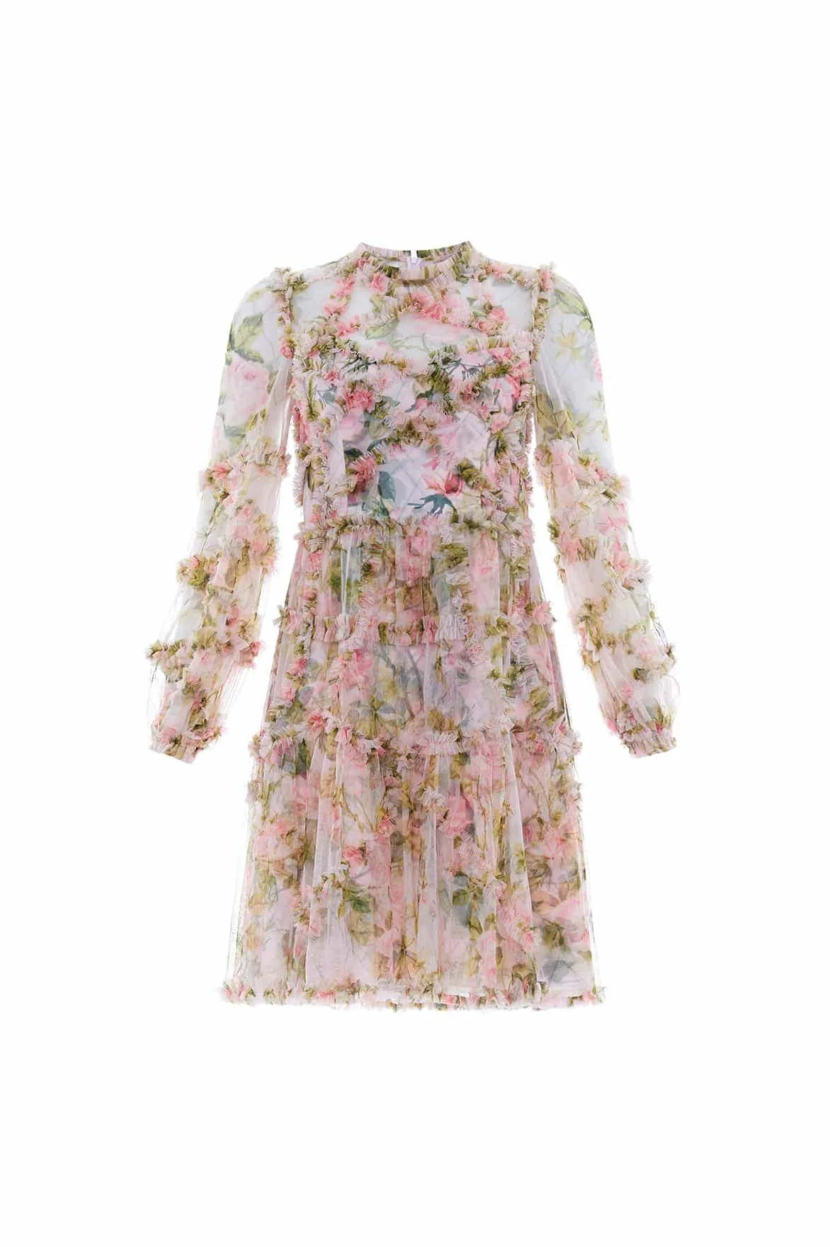 English Rose Diamond Ruffle Mini Dress sold by Needle & Thread product image thumbnail 2