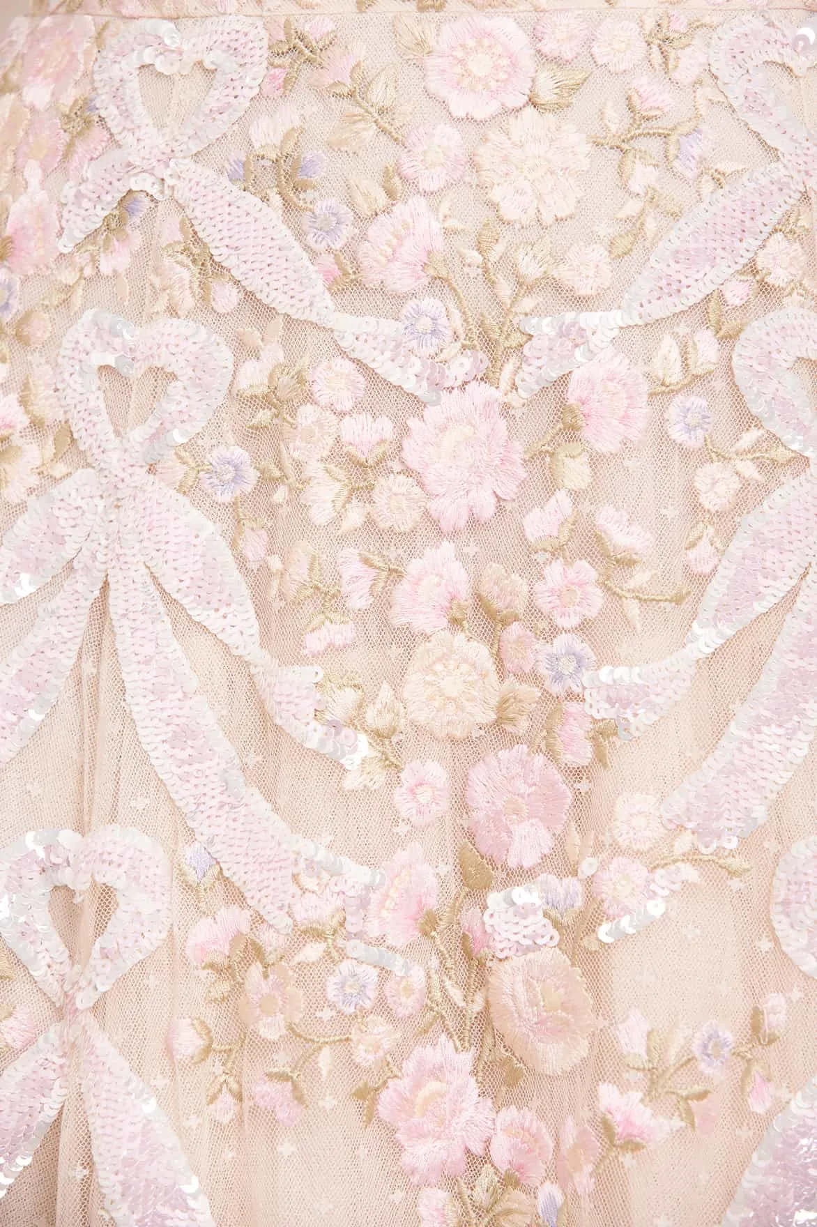 Ribbon Heart Off-Shoulder Ankle Gown sold by Needle & Thread product image thumbnail 4