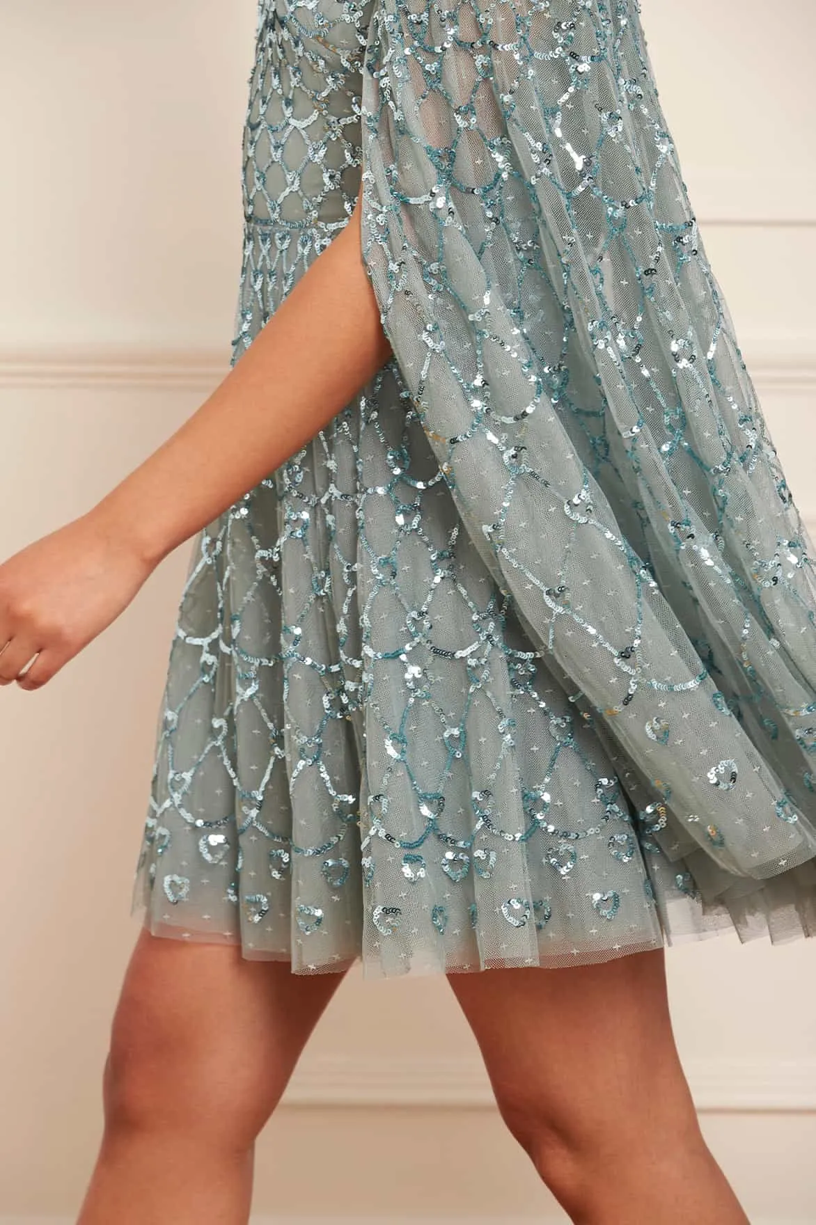 Heart Lattice Micro Mini Dress sold by Needle & Thread product image thumbnail 4