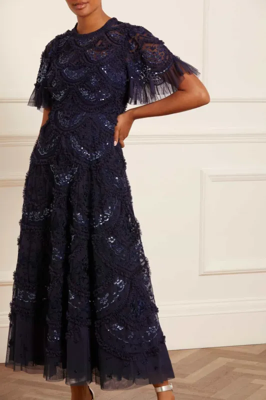 Carmen Ruffle Ankle Gown sold by Needle & Thread