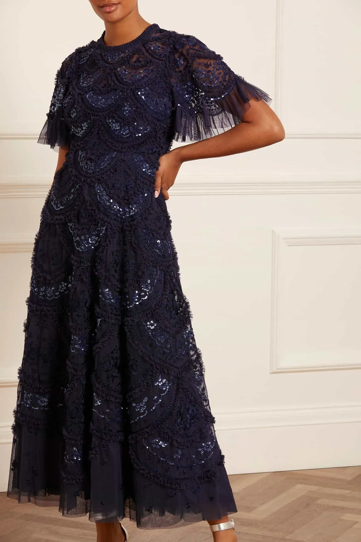 Carmen Ruffle Ankle Gown sold by Needle & Thread