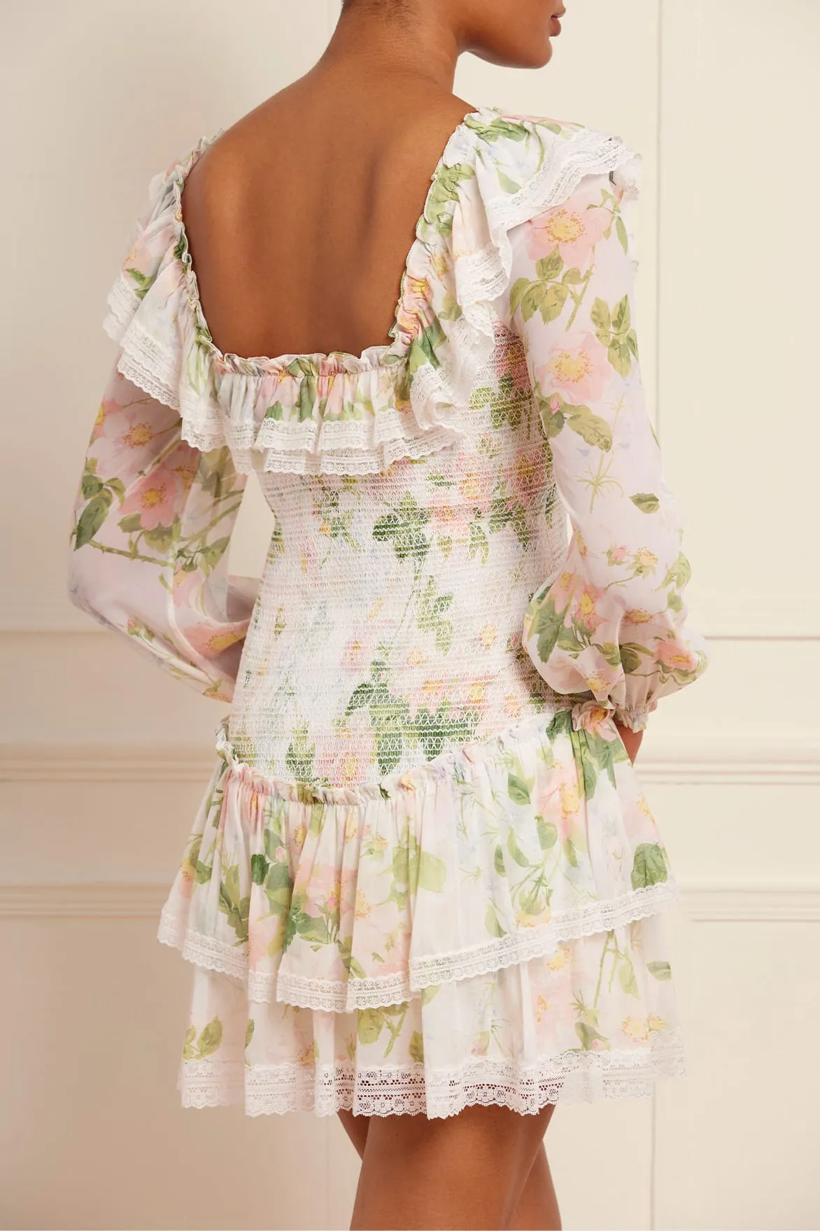 Immortal Rose Poppy Smocked Micro Mini Dress sold by Needle & Thread product image thumbnail 5