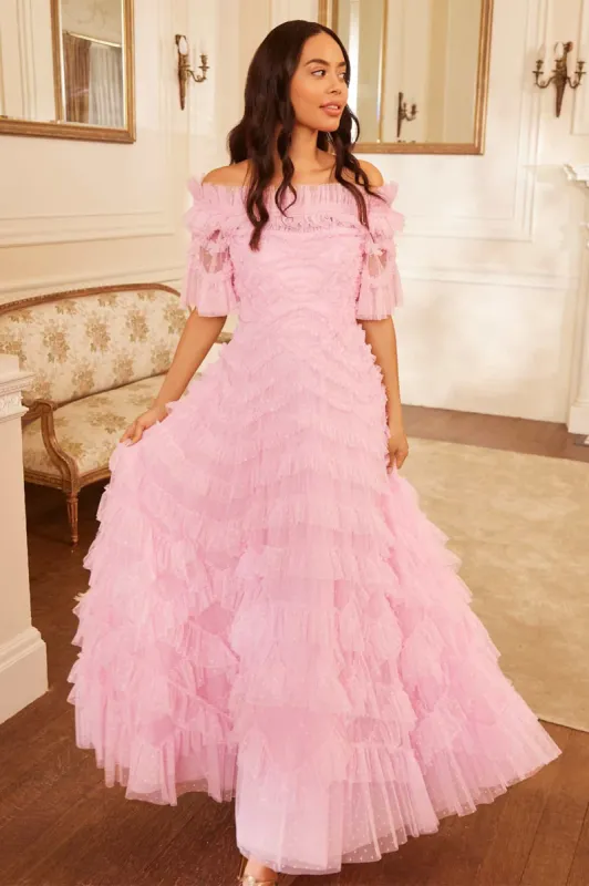 Lana Off-Shoulder Gown sold by Needle & Thread