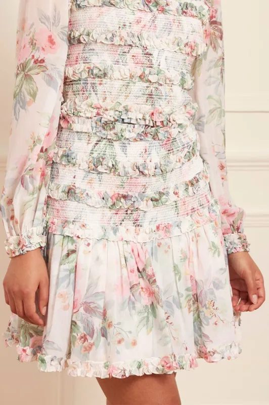 Paradise Garden Maria Chiffon Micro Mini Skirt sold by Needle & Thread