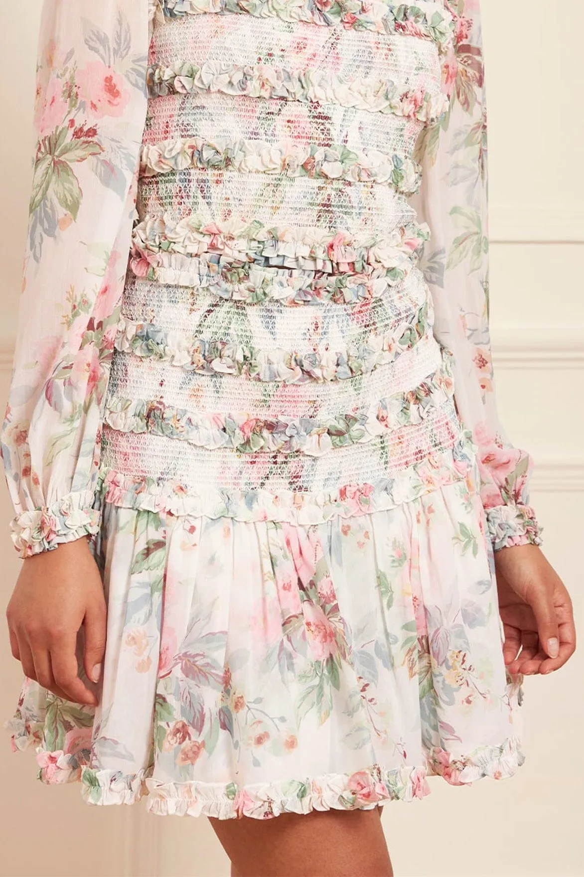 Paradise Garden Maria Chiffon Micro Mini Skirt sold by Needle & Thread