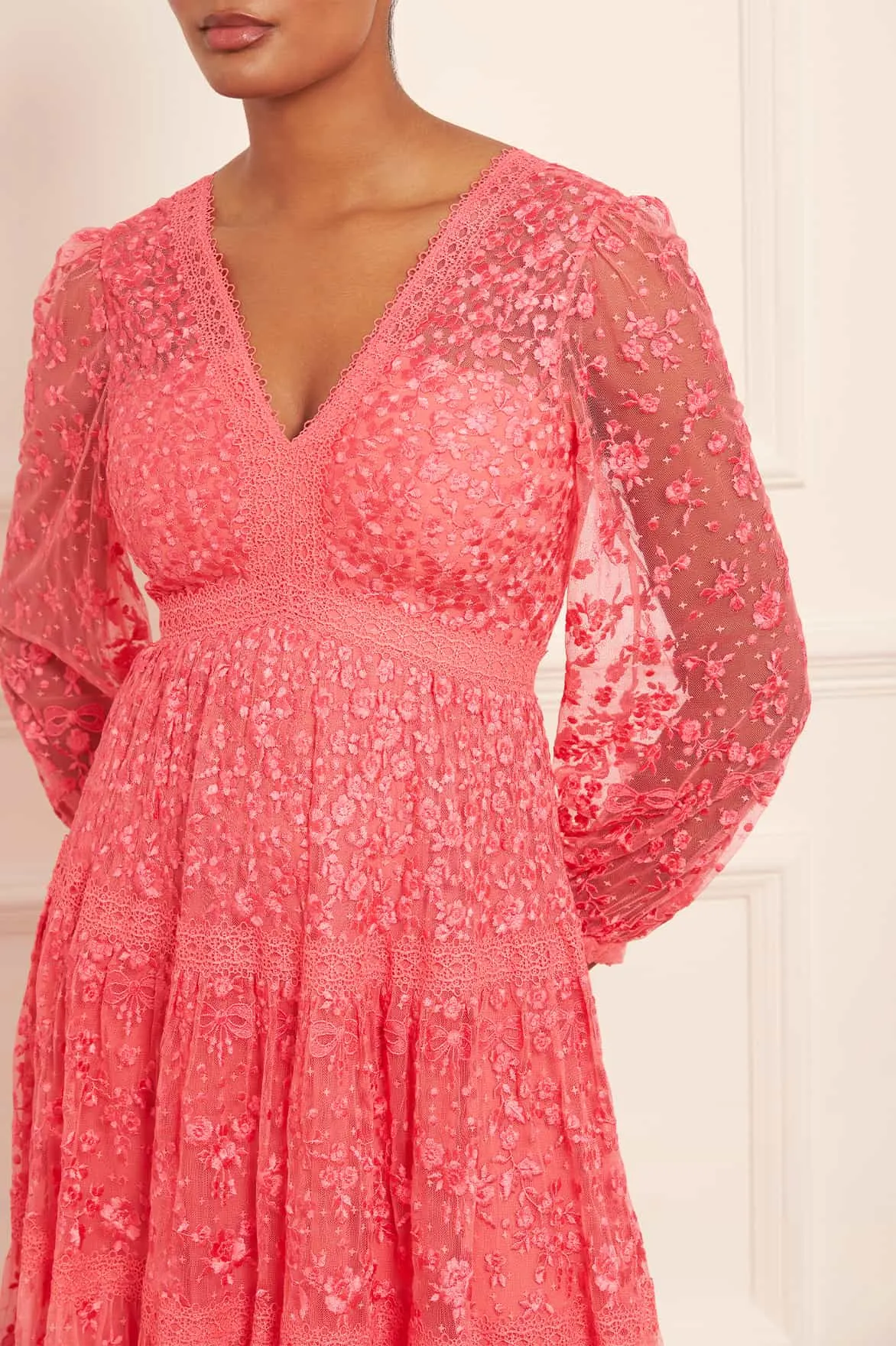 Celestia Ribbon Ankle Gown sold by Needle & Thread product image thumbnail 3