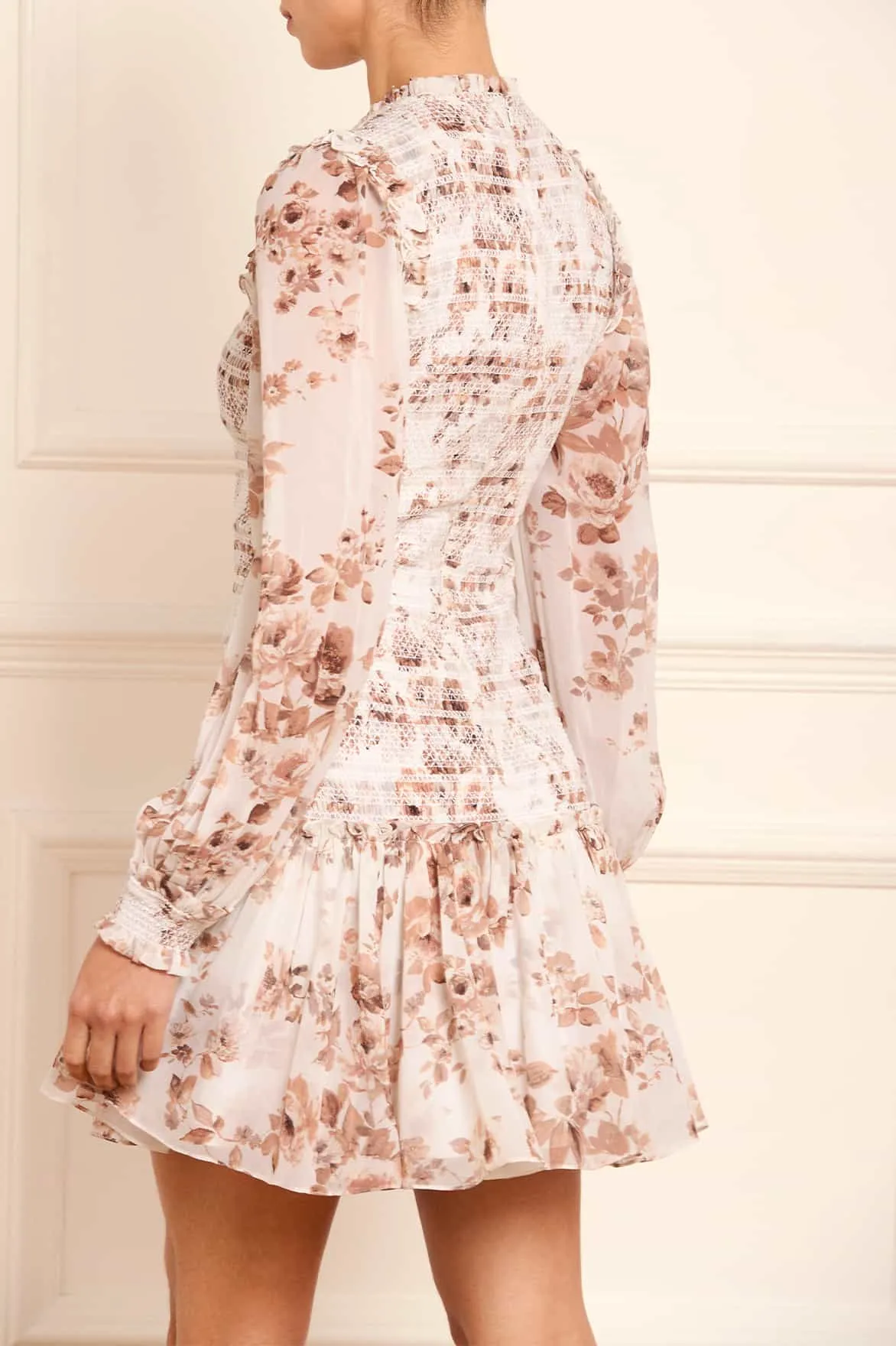 Vintage Rose Ellis Chiffon Micro Mini Dress sold by Needle & Thread product image thumbnail 5