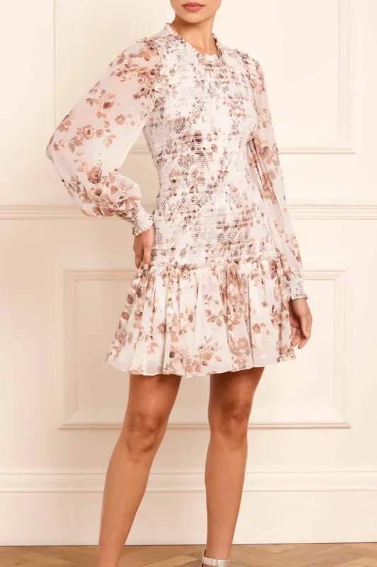 Vintage Rose Ellis Chiffon Micro Mini Dress sold by Needle & Thread