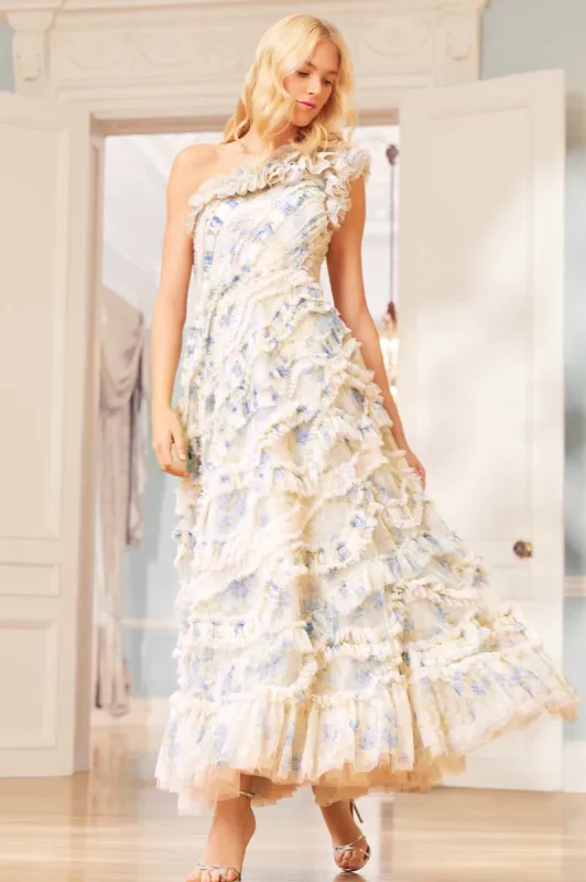 Summer Posy Aaliyah One-Shoulder Gown sold by Needle & Thread