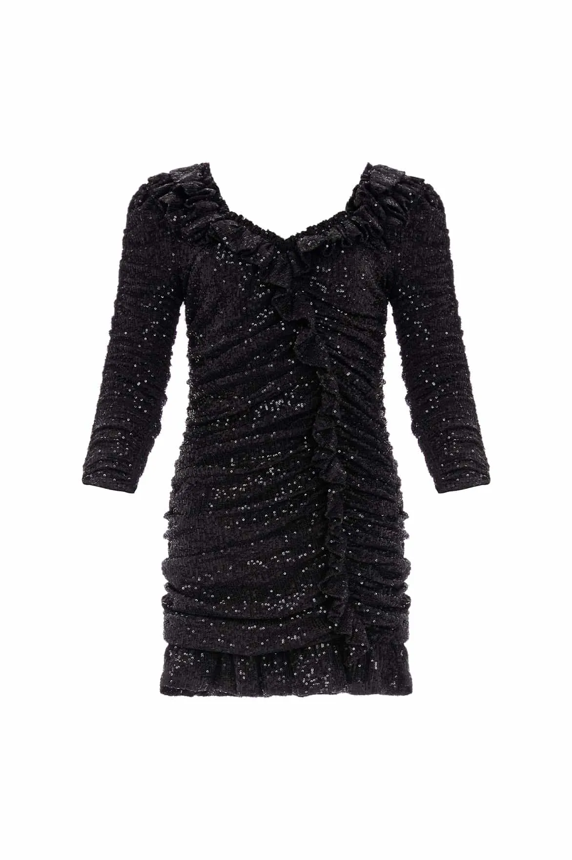 Sunbeam Rouched Long Sleeve Micro Mini Dress sold by Needle & Thread product image thumbnail 2