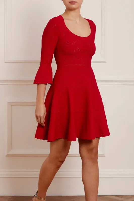 Pretty Pointelle Knit Scoop Neck Mini Dress made by Needle & Thread