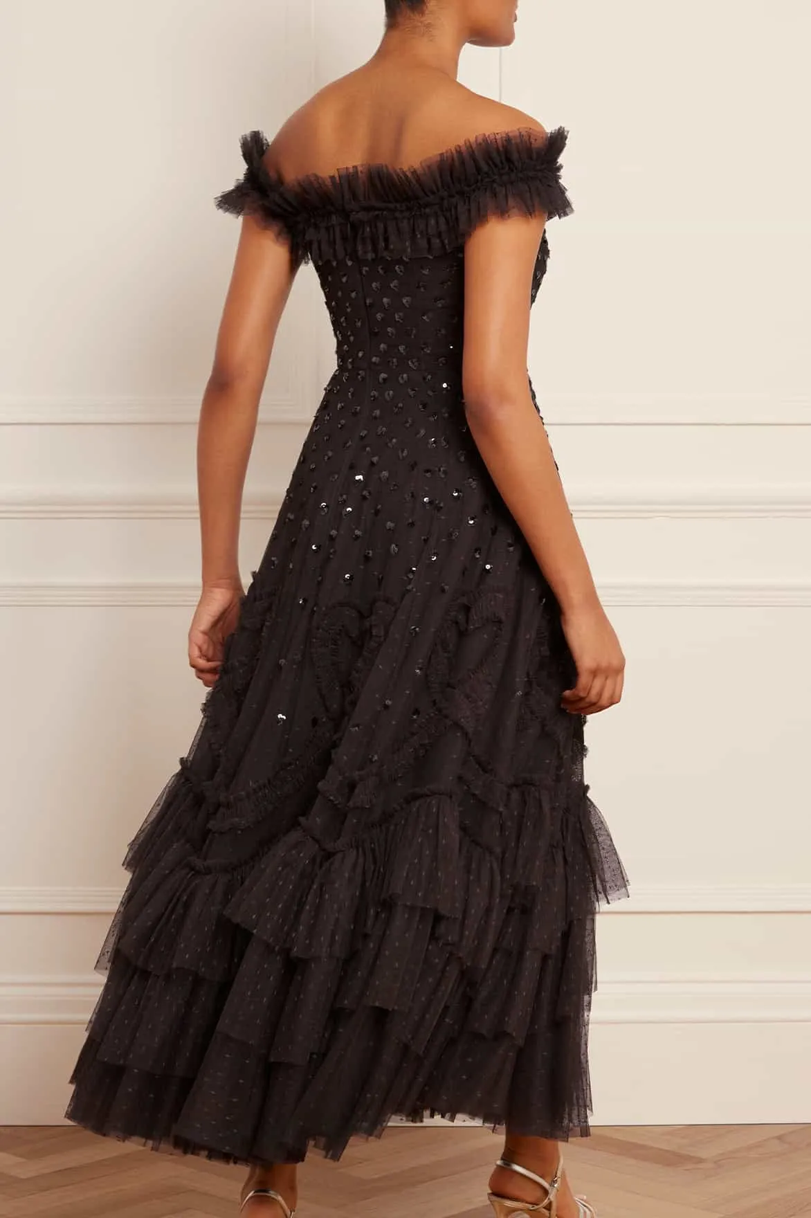 Love Letter Off-Shoulder Ankle Gown sold by Needle & Thread product image thumbnail 4