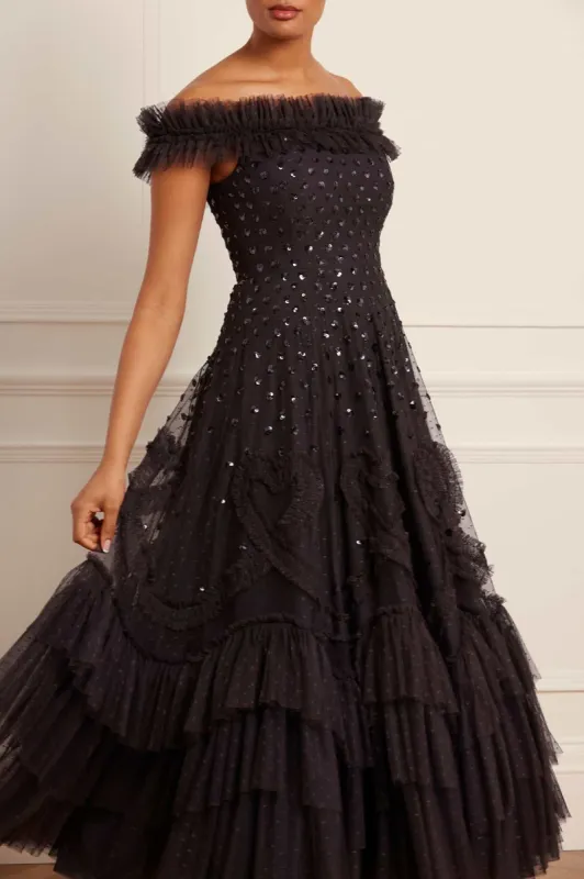 Love Letter Off-Shoulder Ankle Gown sold by Needle & Thread