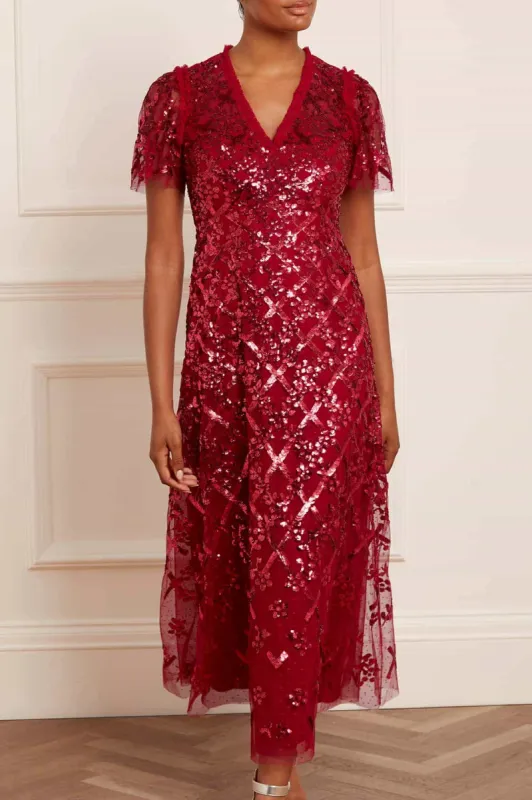 Garden Lattice Ankle Gown sold by Needle & Thread