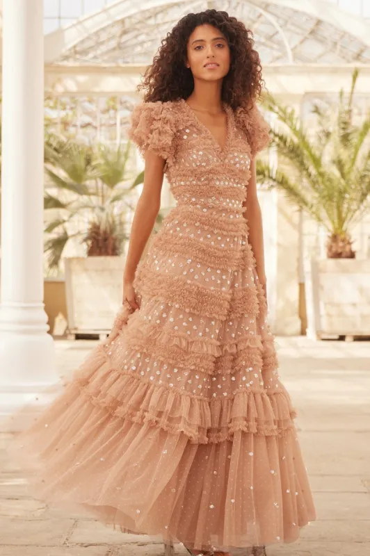 Vivian V-Neck Gown made by Needle & Thread