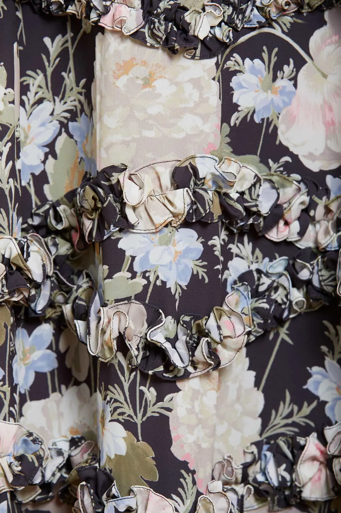 Moonlight Petals V-Neck Crepe Micro Mini Dress sold by Needle & Thread product image thumbnail 4