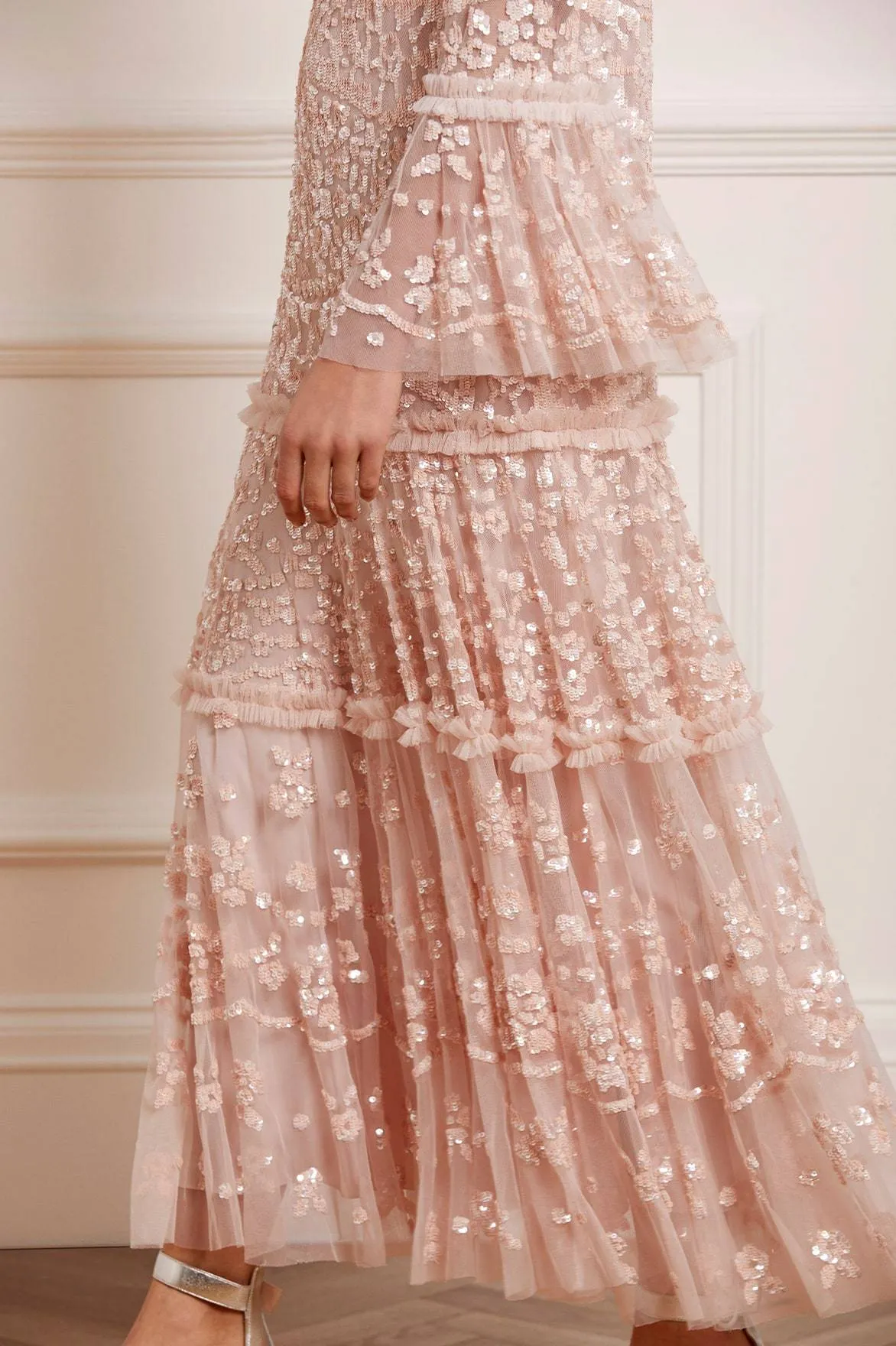 Annie Sequin Tiered Ankle Gown sold by Needle & Thread product image thumbnail 5