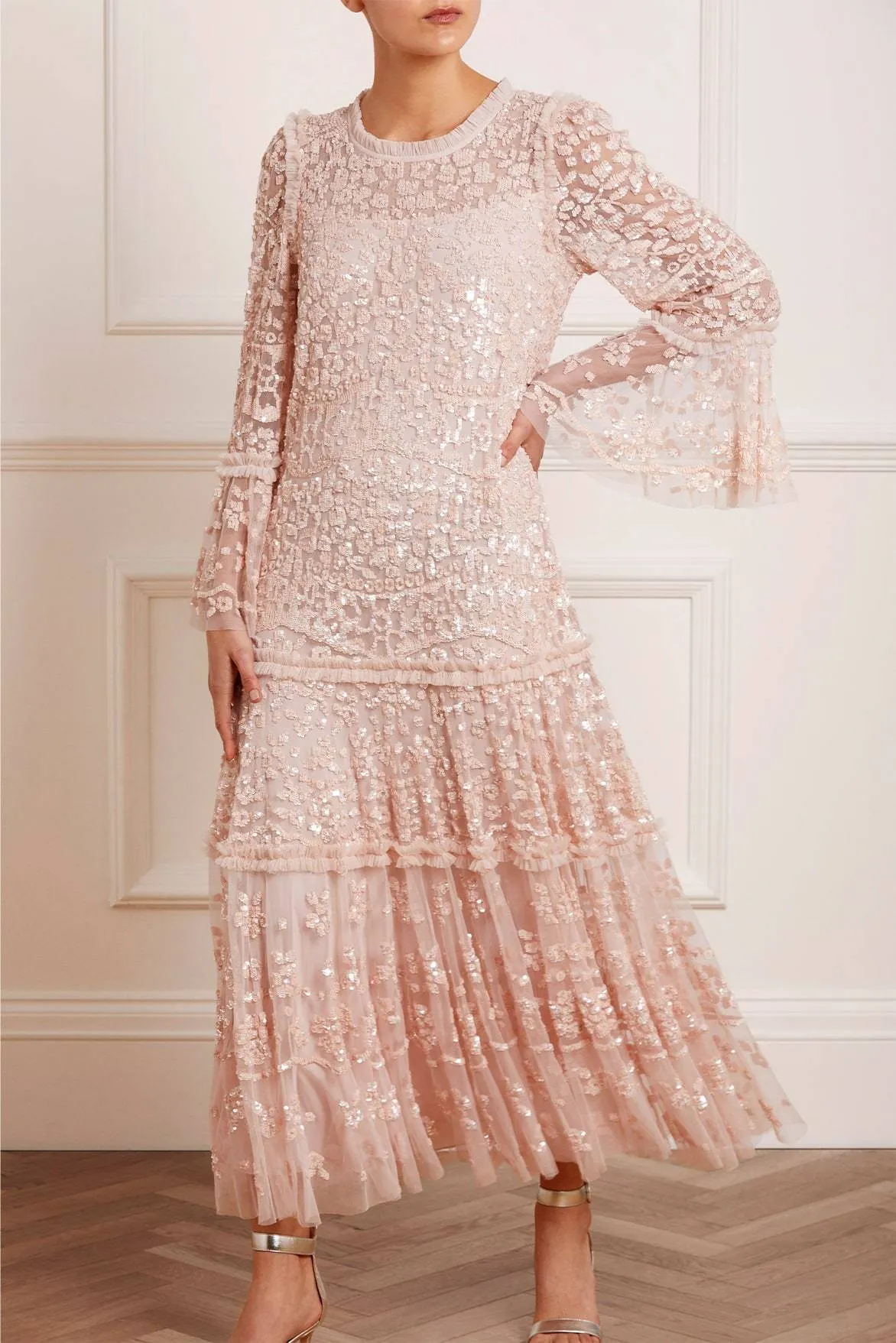 Annie Sequin Tiered Ankle Gown sold by Needle & Thread