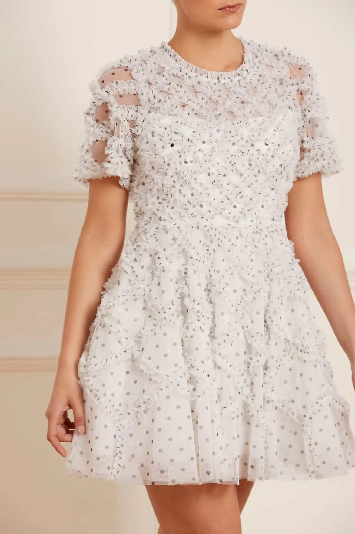 Polka Dot Evelyn Backless Micro Mini Dress sold by Needle & Thread