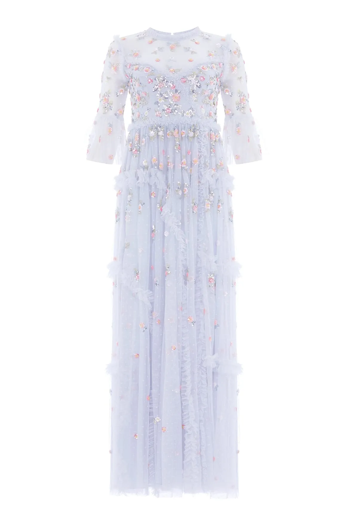 Shimmer Ditsy Long Sleeve Gown sold by Needle & Thread product image thumbnail 2