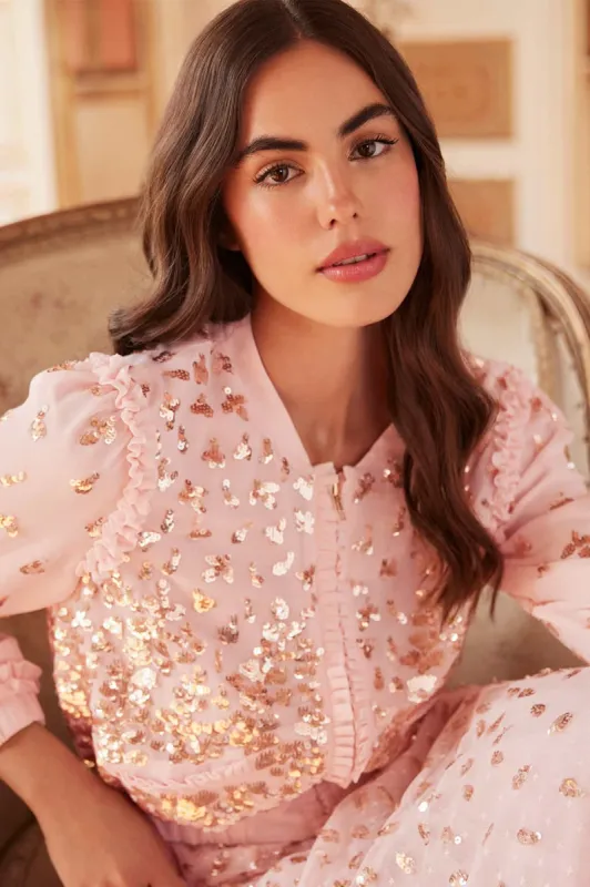 Fern Georgette Bomber Jacket sold by Needle & Thread