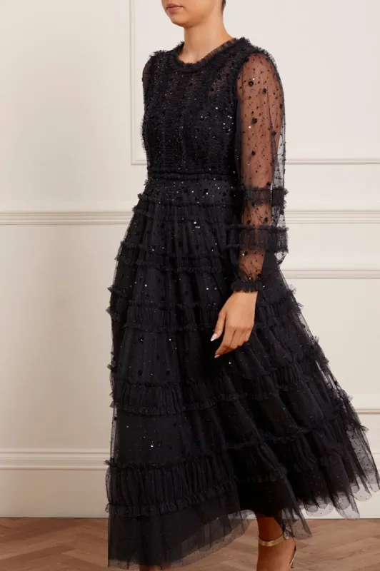 Violet Shimmer Ankle Gown sold by Needle & Thread