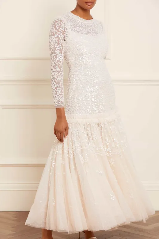Regal Rose Gloss Long Sleeve Gown sold by Needle & Thread