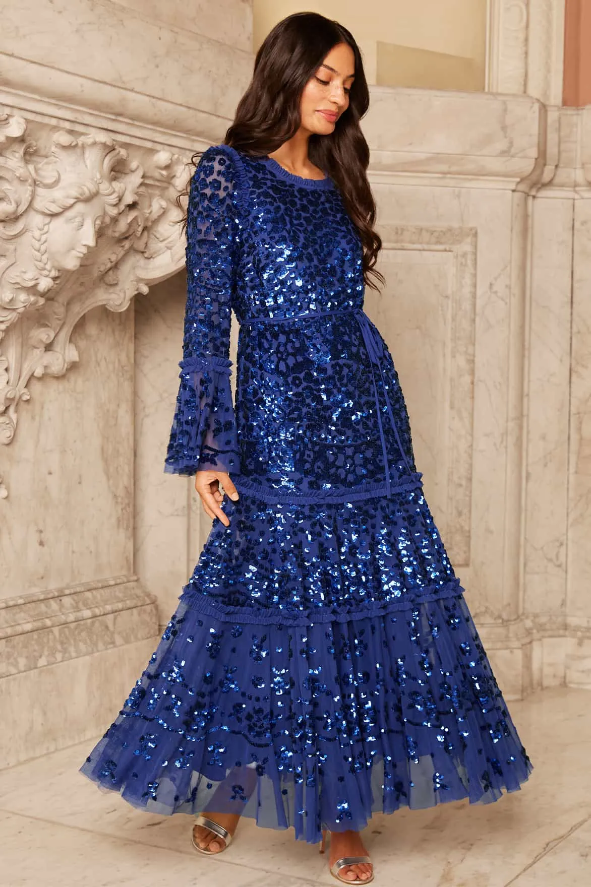 Annie Sequin Tiered Ankle Gown sold by Needle & Thread