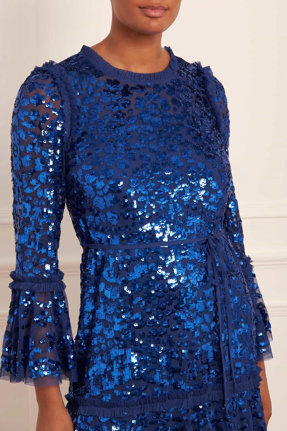 Annie Sequin Tiered Ankle Gown sold by Needle & Thread product image thumbnail 4