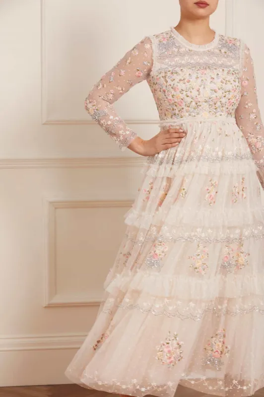 Primrose Bouquet Long Sleeve Ankle Gown sold by Needle & Thread