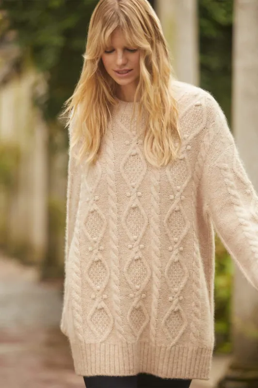 Sylvie Cable Longline Jumper sold by Needle & Thread