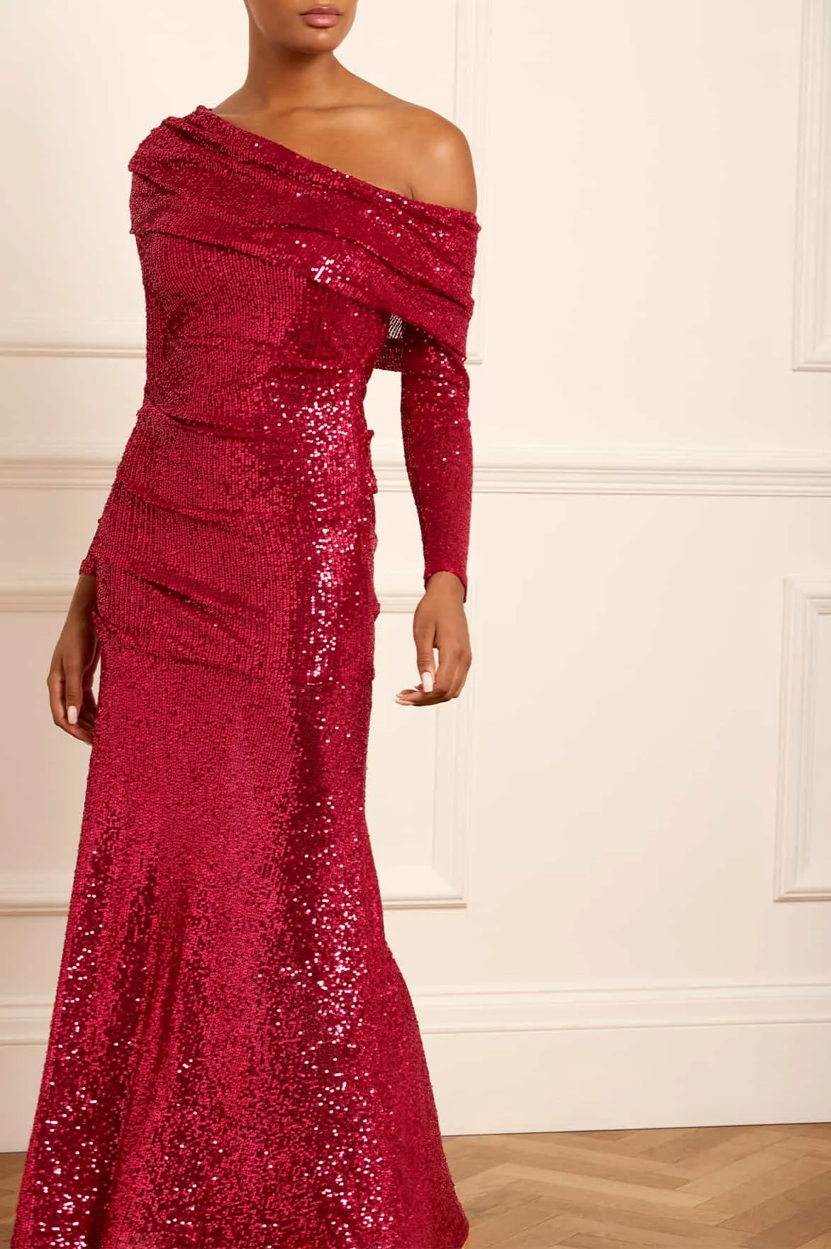 Nova One-Shoulder Ankle Gown sold by Needle & Thread