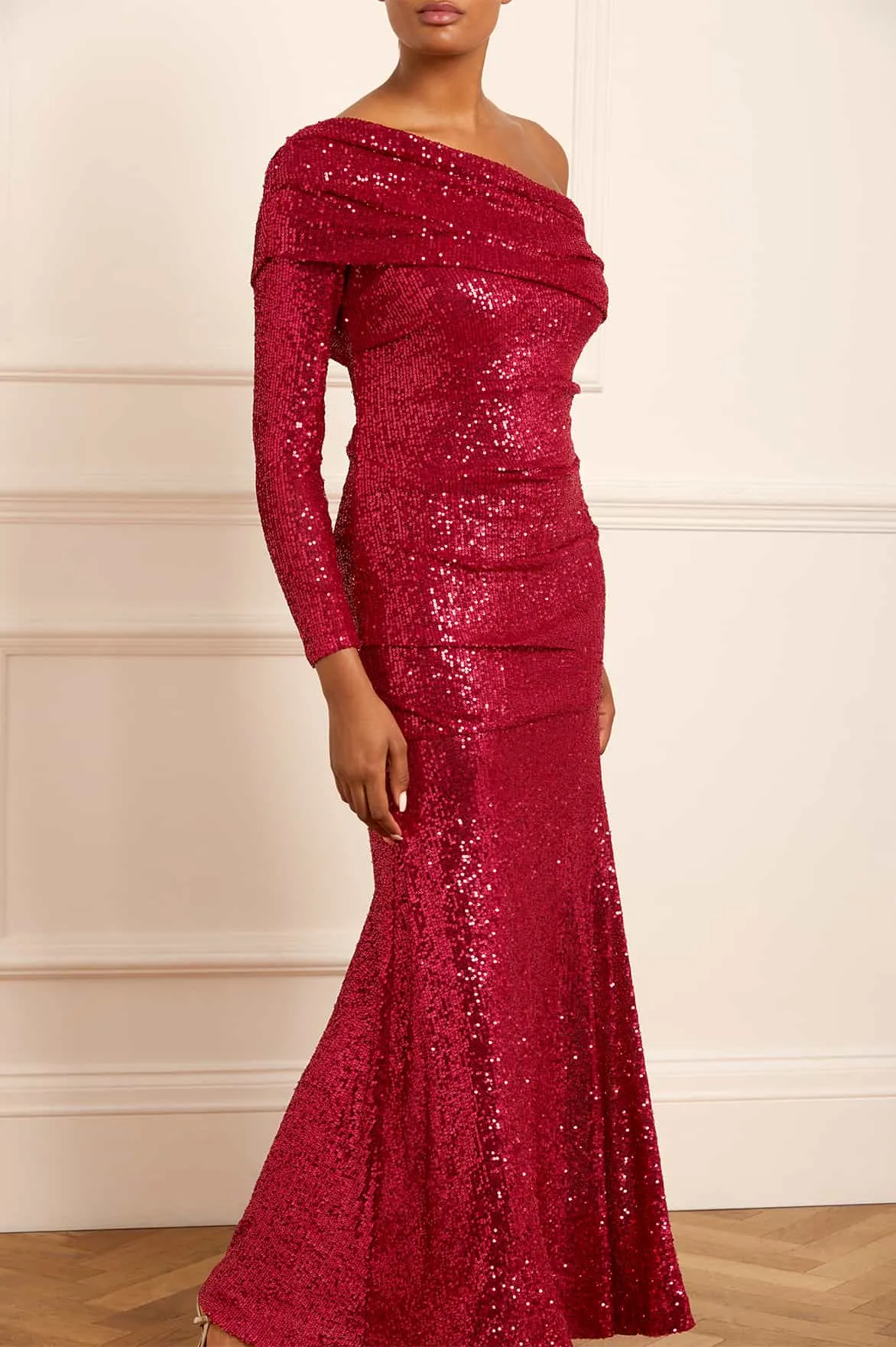 Nova One-Shoulder Ankle Gown sold by Needle & Thread product image thumbnail 3