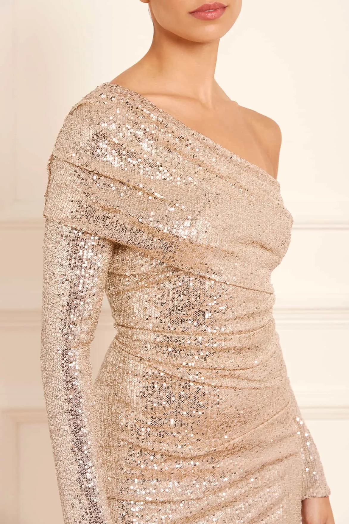 Nova One-Shoulder Micro Mini Dress sold by Needle & Thread product image thumbnail 3