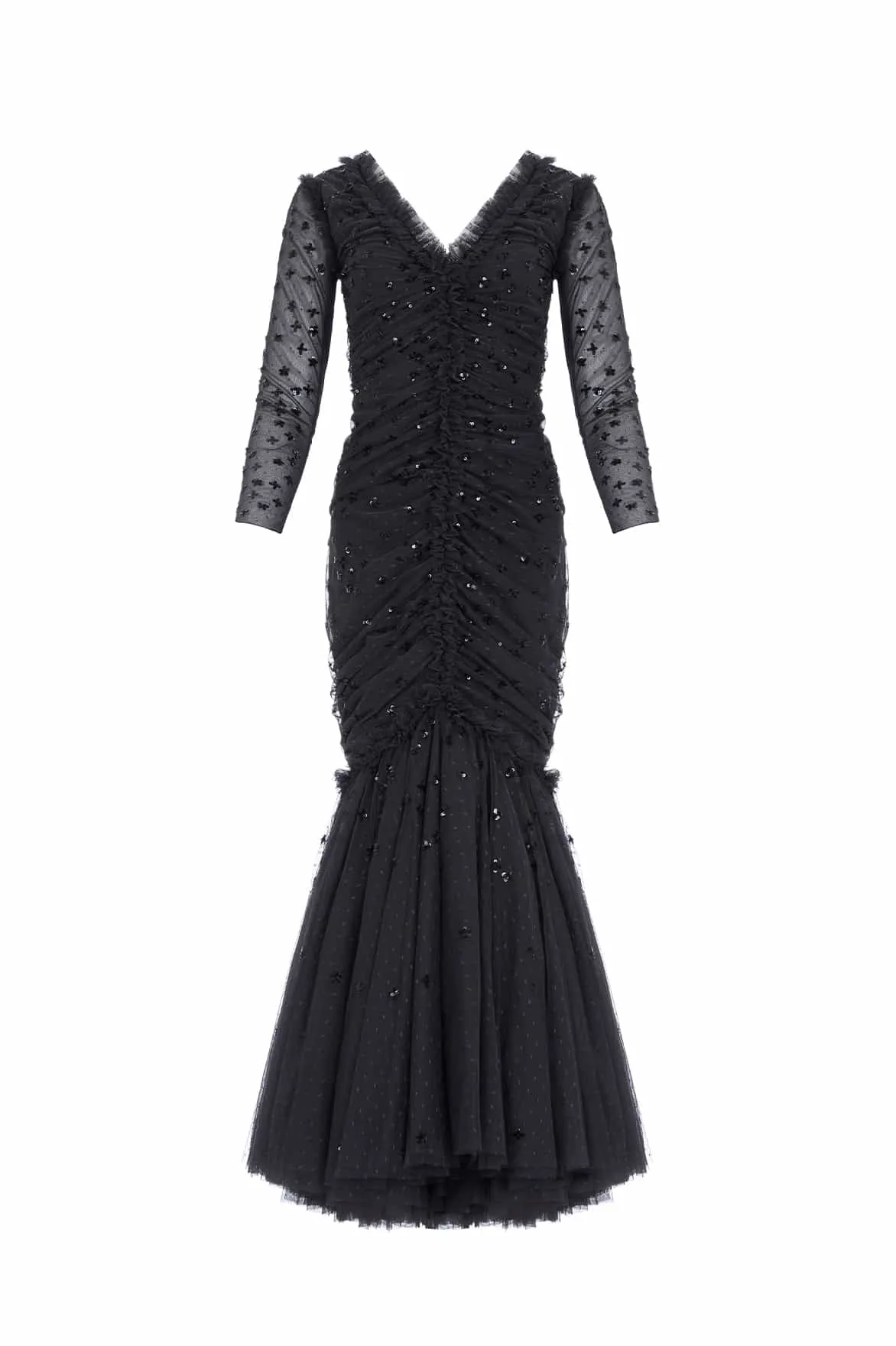 Scatter Sequin Long Sleeve Ankle Gown sold by Needle & Thread product image thumbnail 2