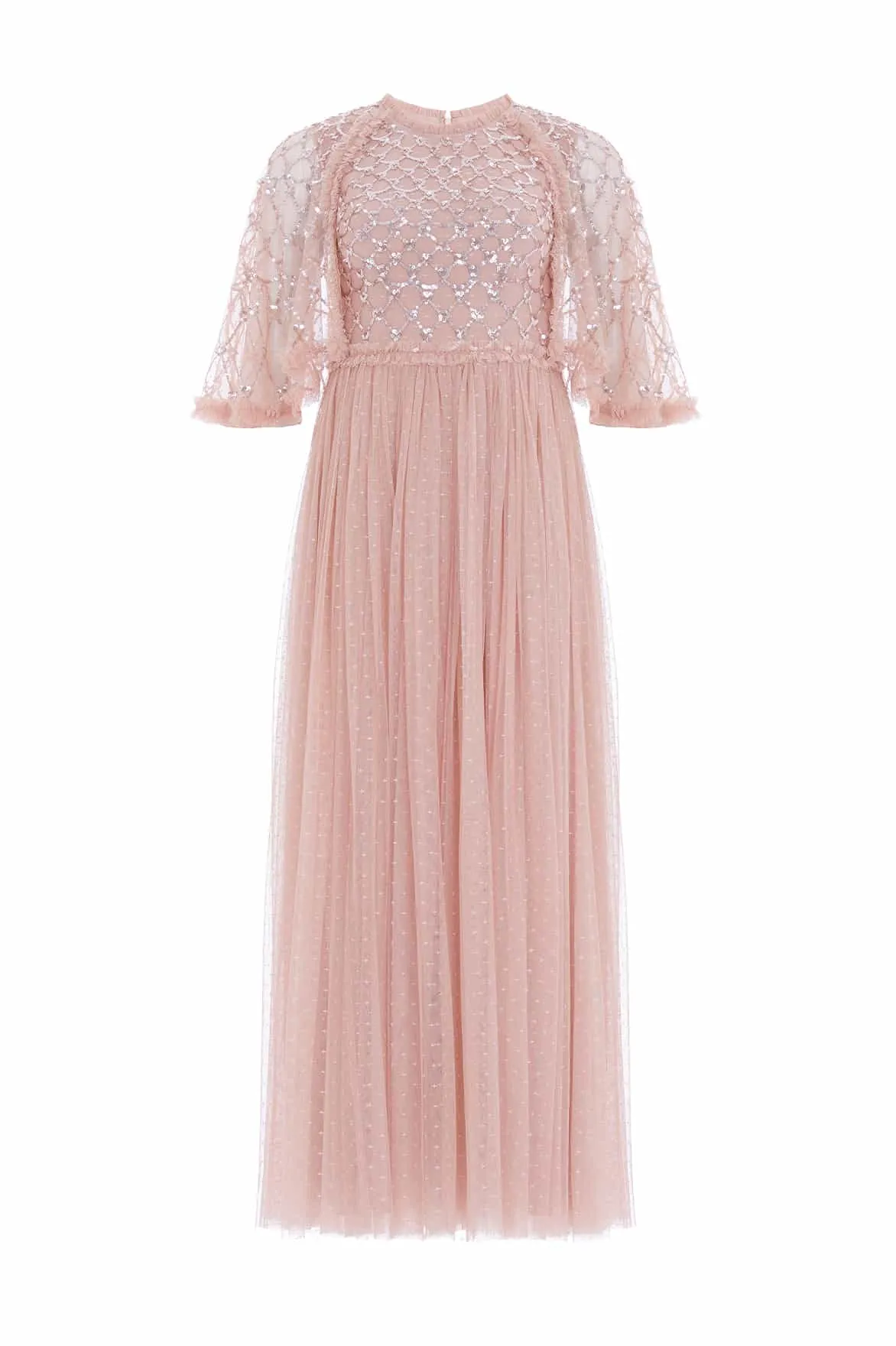 Heart Lattice Bodice Cape Ankle Gown sold by Needle & Thread product image thumbnail 2