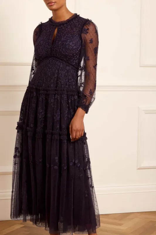 Autumn Lace Long Sleeve Ankle Gown sold by Needle & Thread