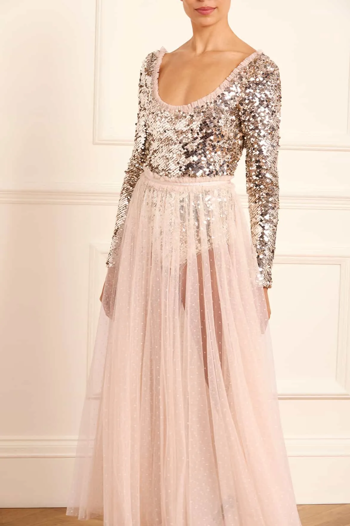 Ballet Sequin Bodysuit Ankle Gown sold by Needle & Thread product image thumbnail 3