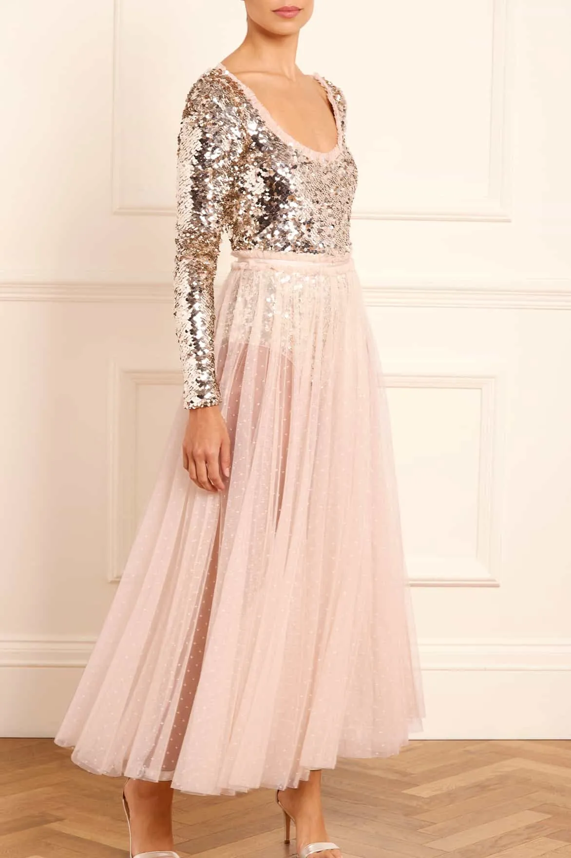 Ballet Sequin Bodysuit Ankle Gown sold by Needle & Thread