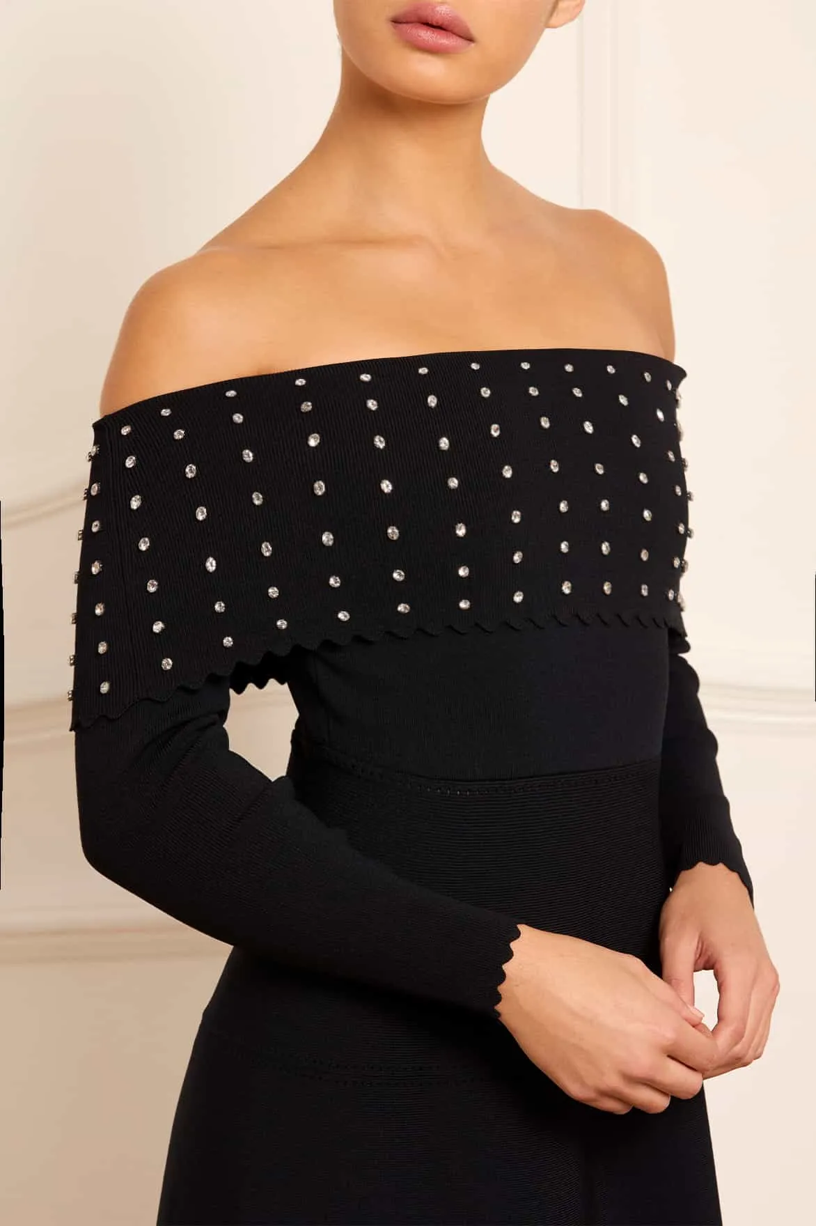 Embellished Bardot Knit Gown sold by Needle & Thread product image thumbnail 3