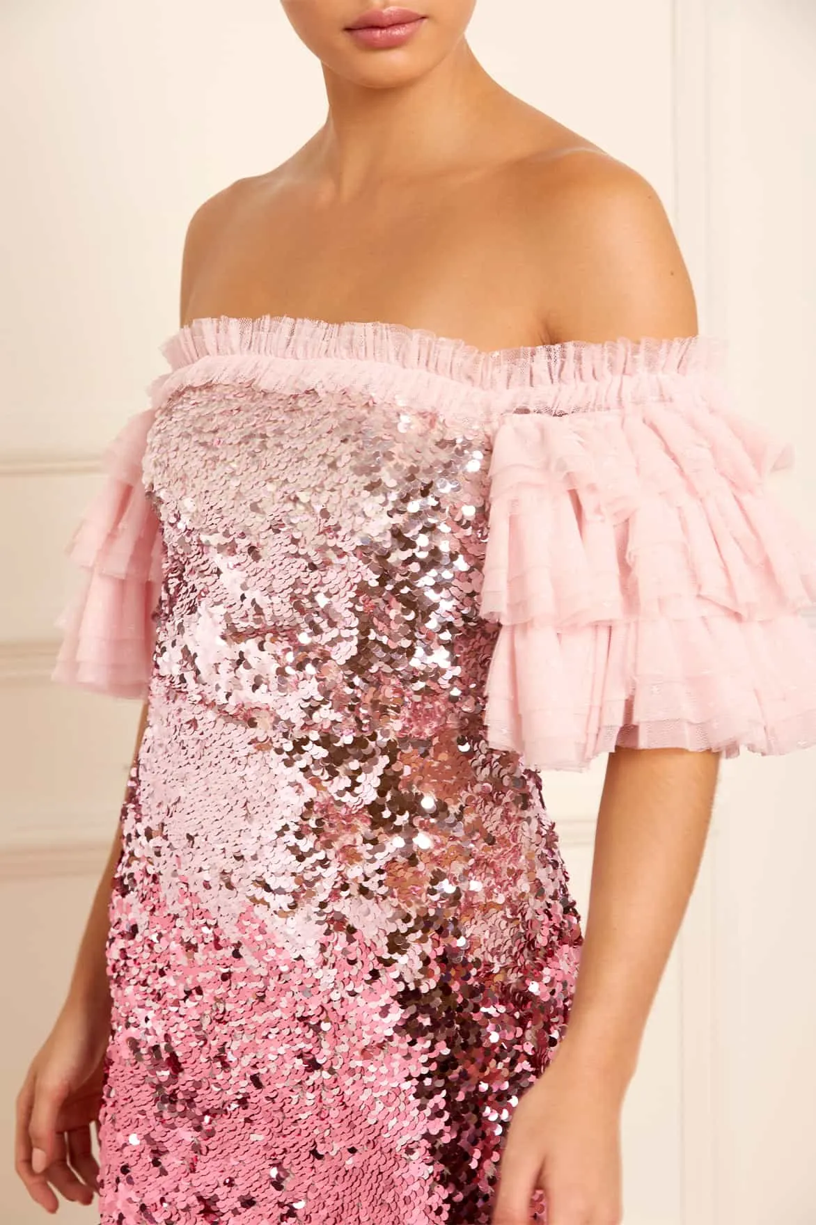 Essie Ombre Off-Shoulder Micro Mini Dress sold by Needle & Thread product image thumbnail 3