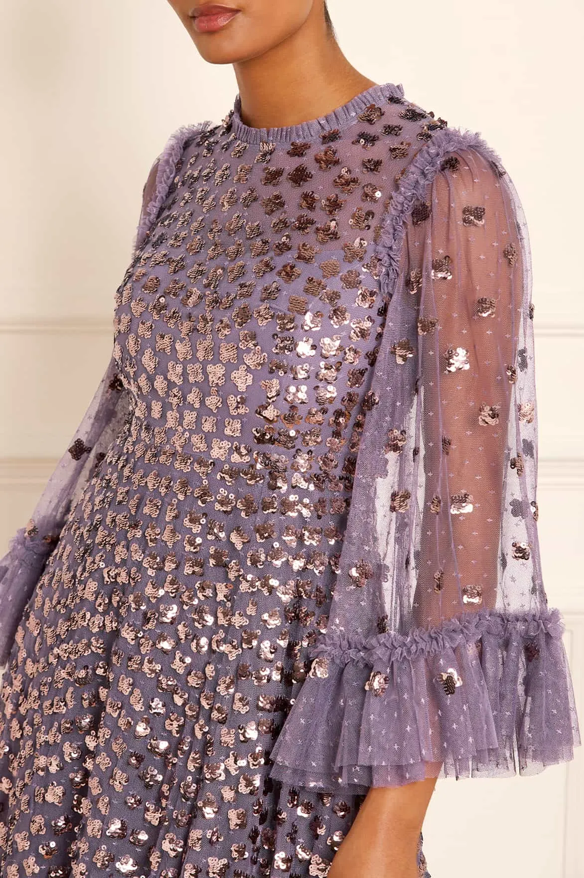 Glisten Long Sleeve Ankle Gown sold by Needle & Thread product image thumbnail 3