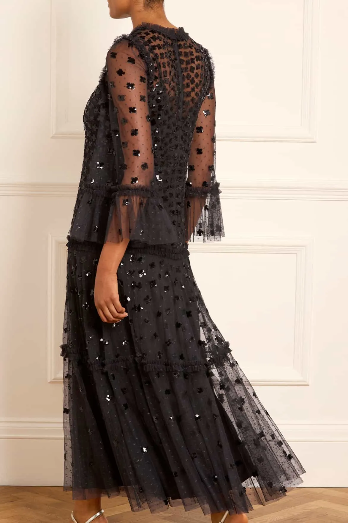 Glisten Tiered Ankle Gown sold by Needle & Thread product image thumbnail 5