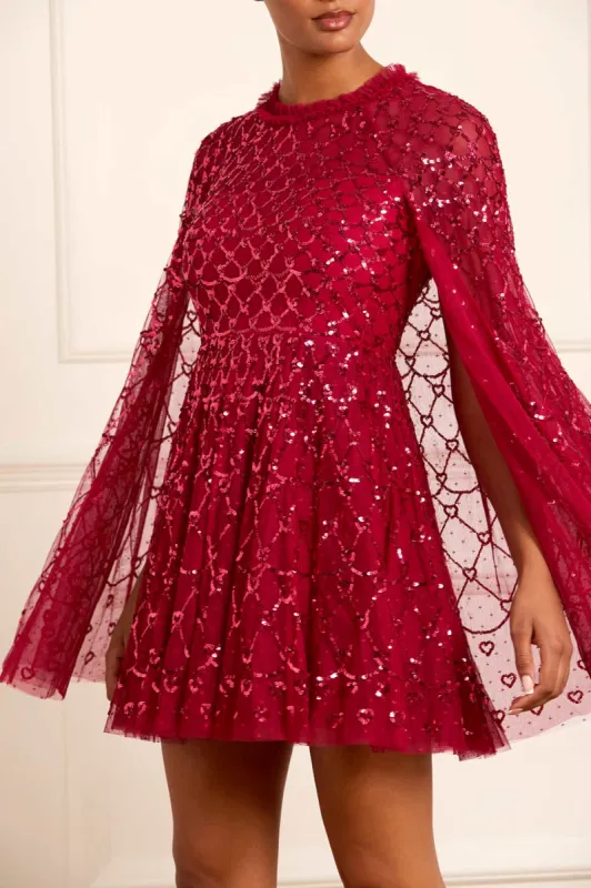 Heart Lattice Micro Mini Dress sold by Needle & Thread