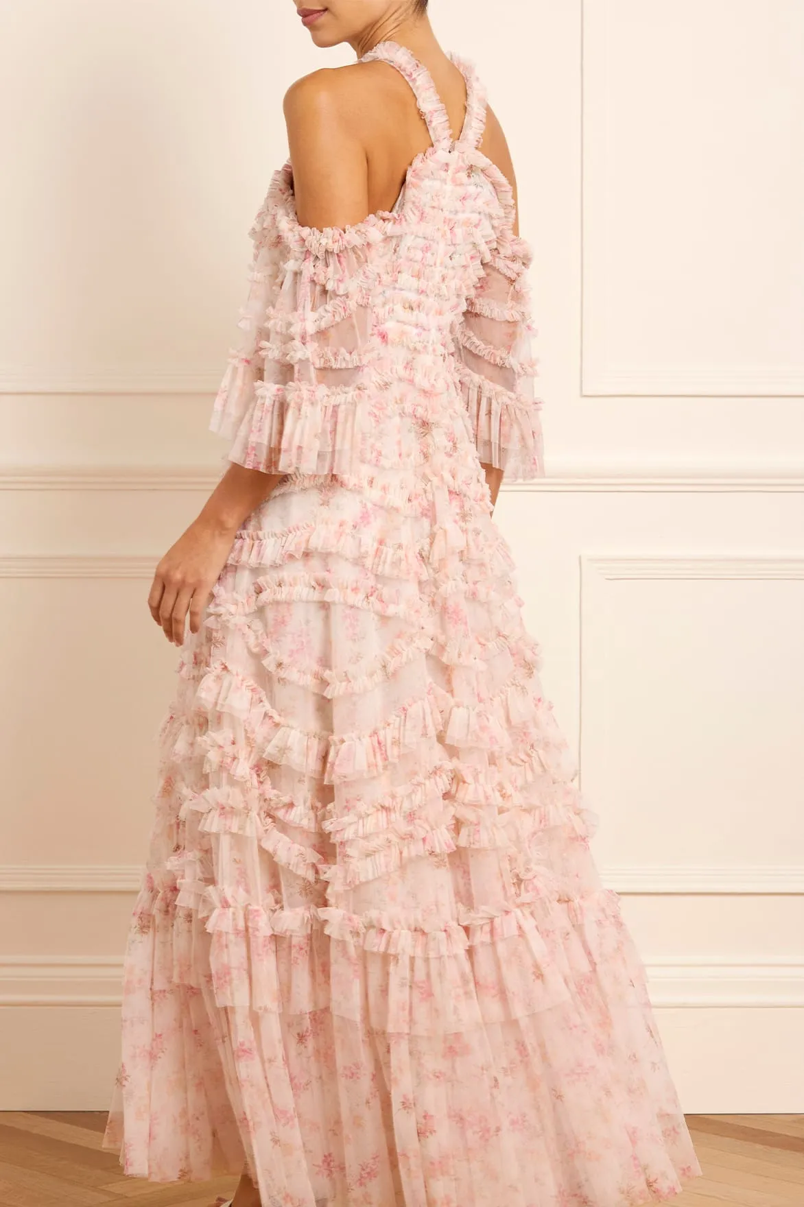 Ophelia Ditsy Bronte Off-Shoulder Gown sold by Needle & Thread product image thumbnail 4