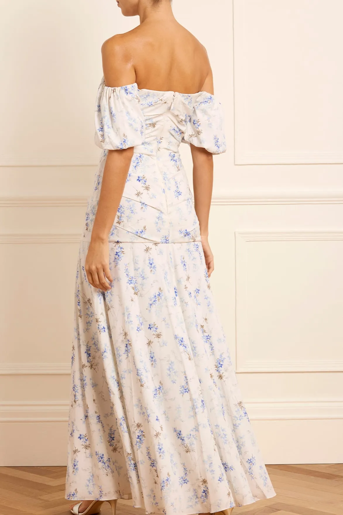 Ophelia Ditsy Crepe Off-Shoulder Gown sold by Needle & Thread product image thumbnail 5