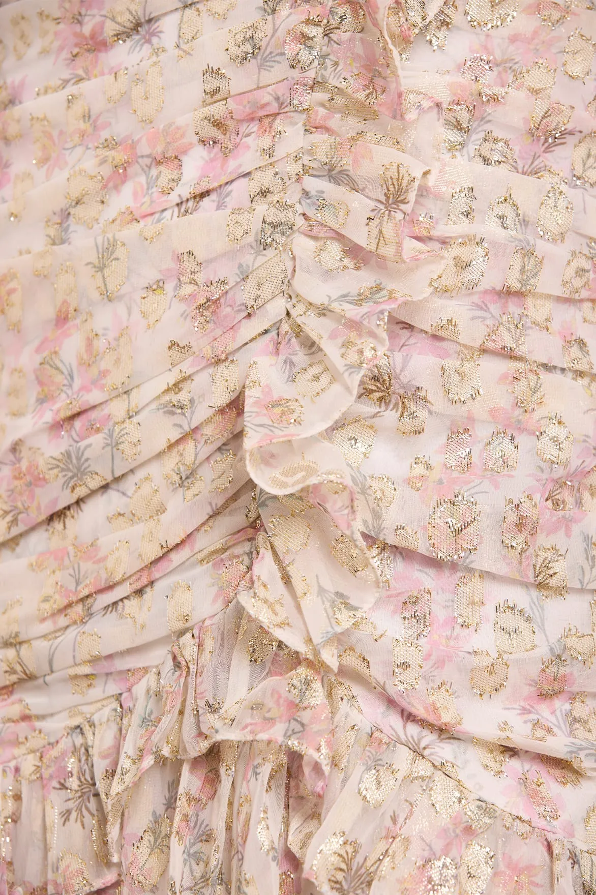 Ophelia Ditsy Lurex One-Shoulder Micro Mini Dress sold by Needle & Thread product image thumbnail 4