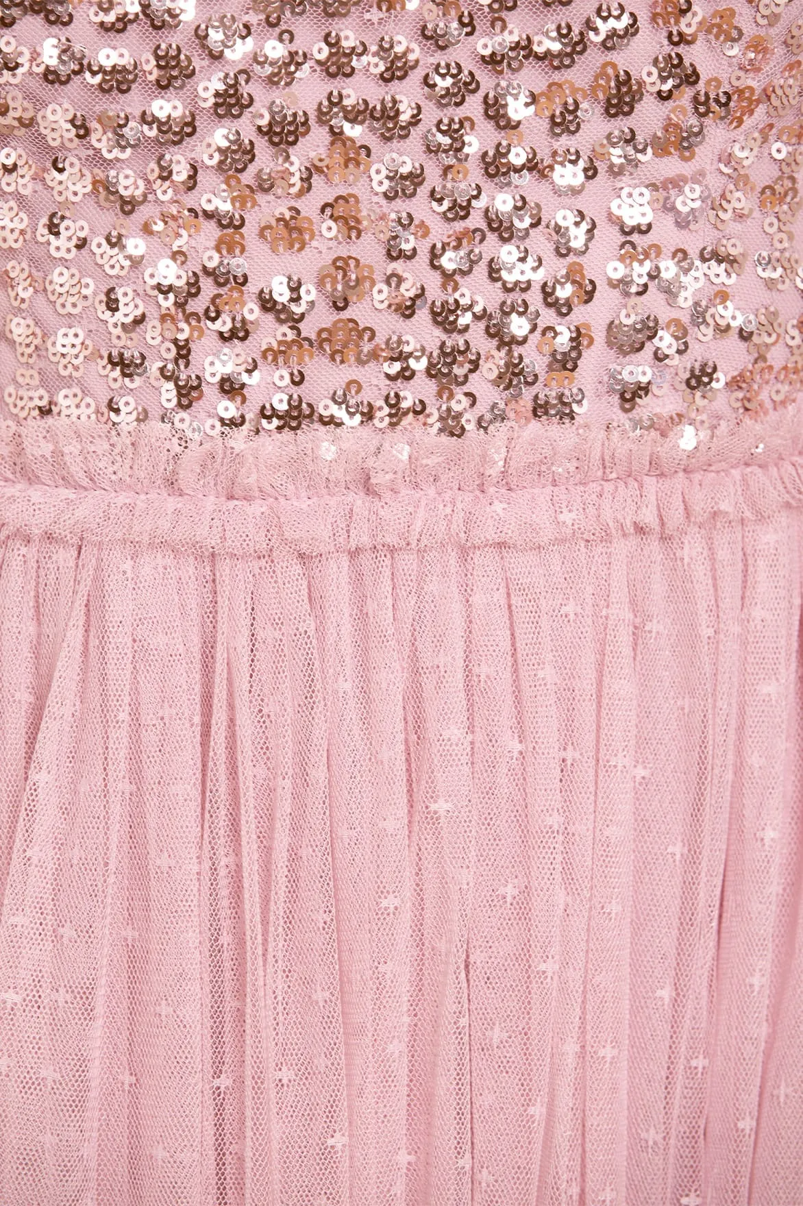 Raindrop Bodice One-Shoulder Ankle Gown sold by Needle & Thread product image thumbnail 3